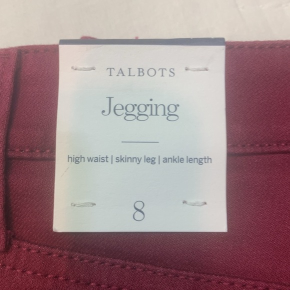 Talbots- High waist, skinny leg, ankle length jeggings in magenta. Size 8. NWT - Picture 2 of 7
